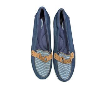 Women's comfort striped toe  denim loafers by Grasshopper size 10M